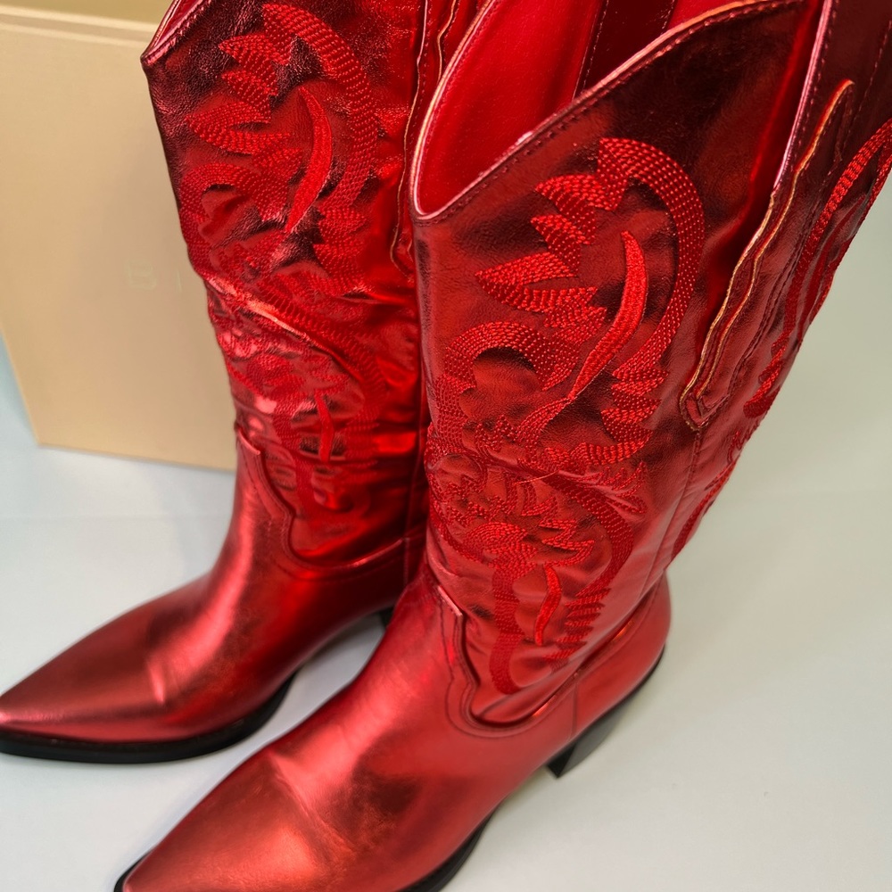 Billini Red Metallic Boots